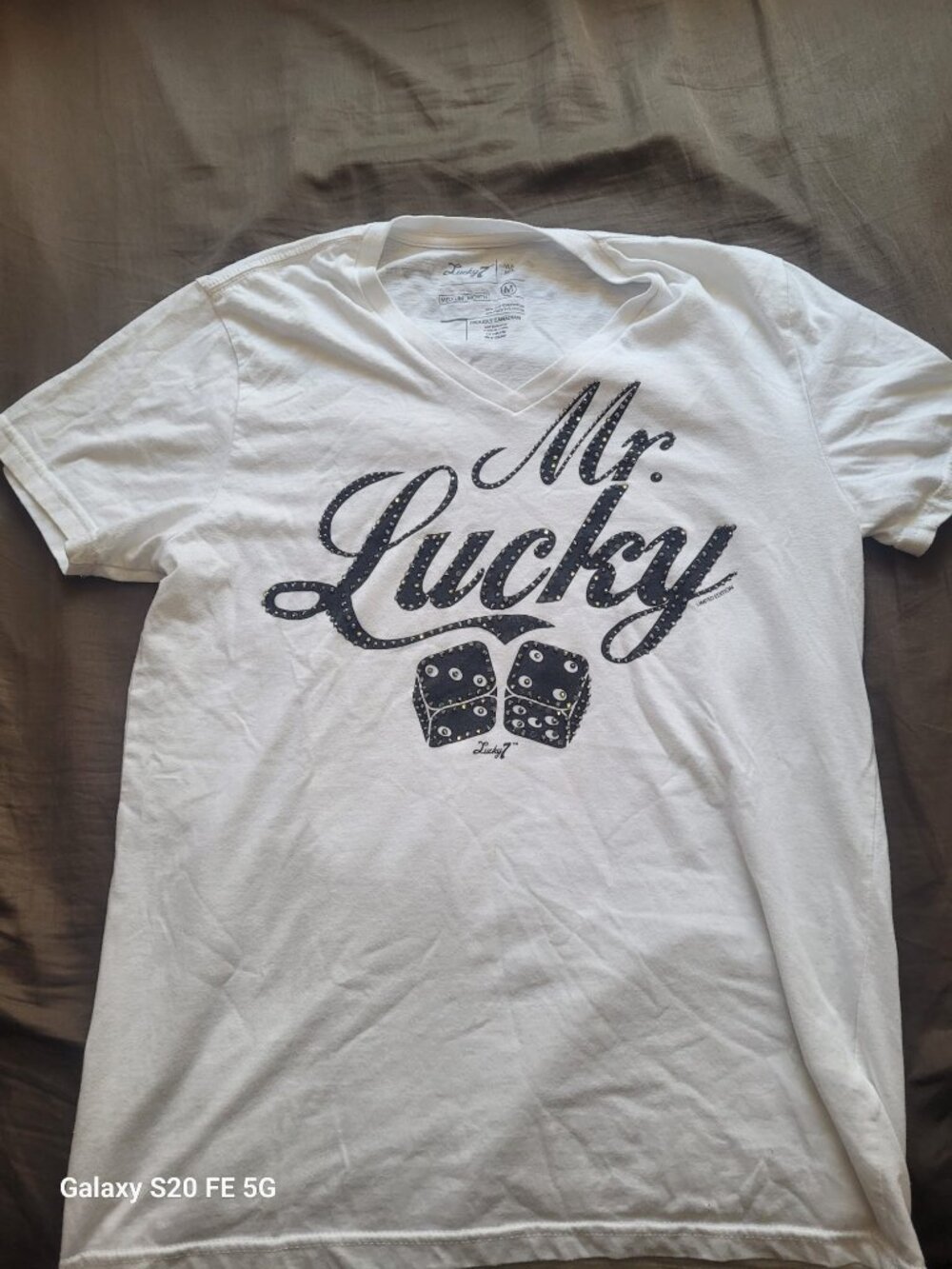 Lucky7 Medium Men's white t-shirt